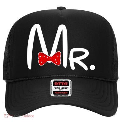 Mr. Bow Tie Cute Matching Couples High Crown Mesh Back Trucker Hat