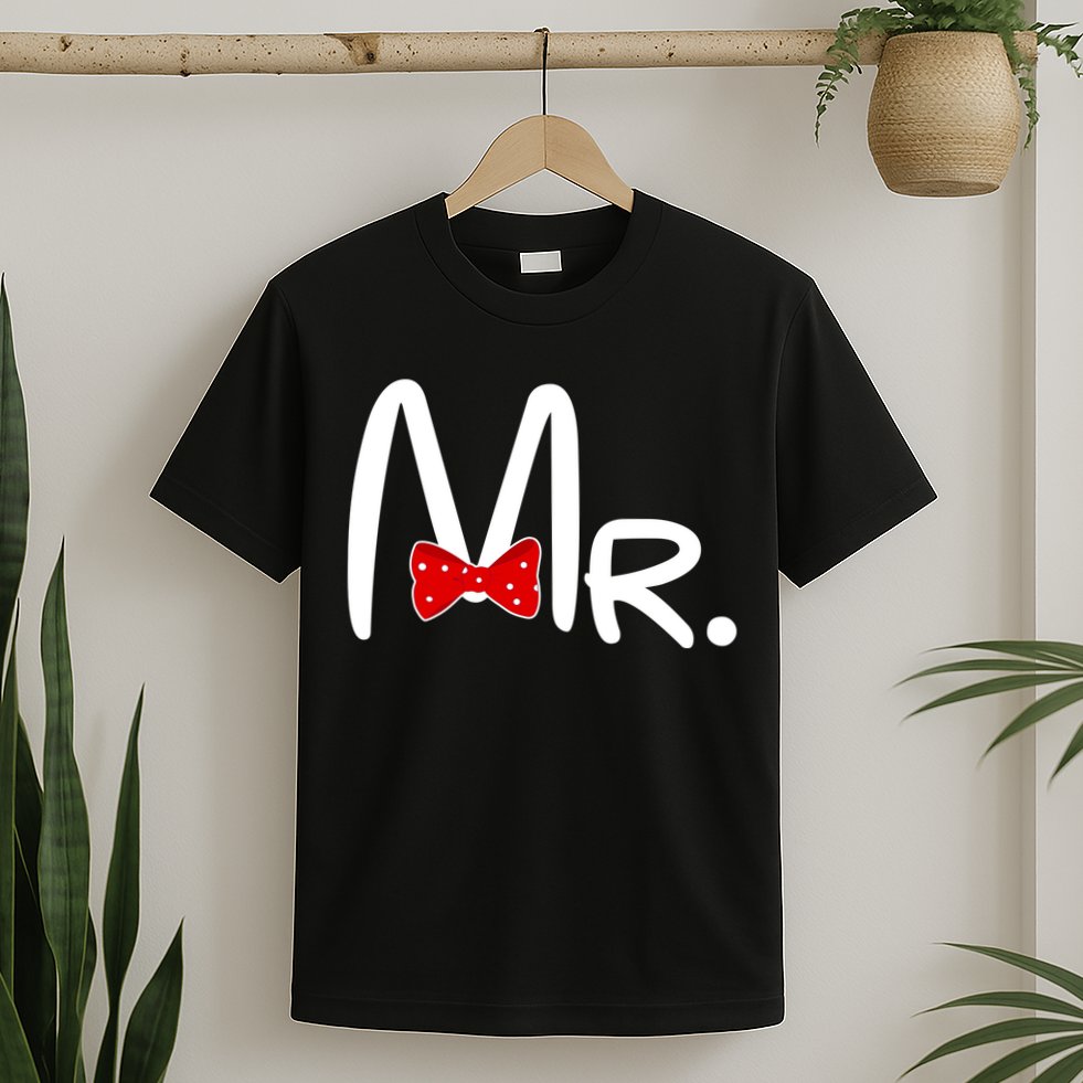 Mr. Bow Tie Cute Matching Couples T-Shirt
