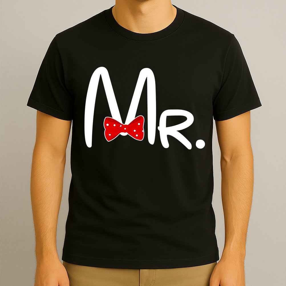 Mr. Bow Tie Cute Matching Couples T-Shirt