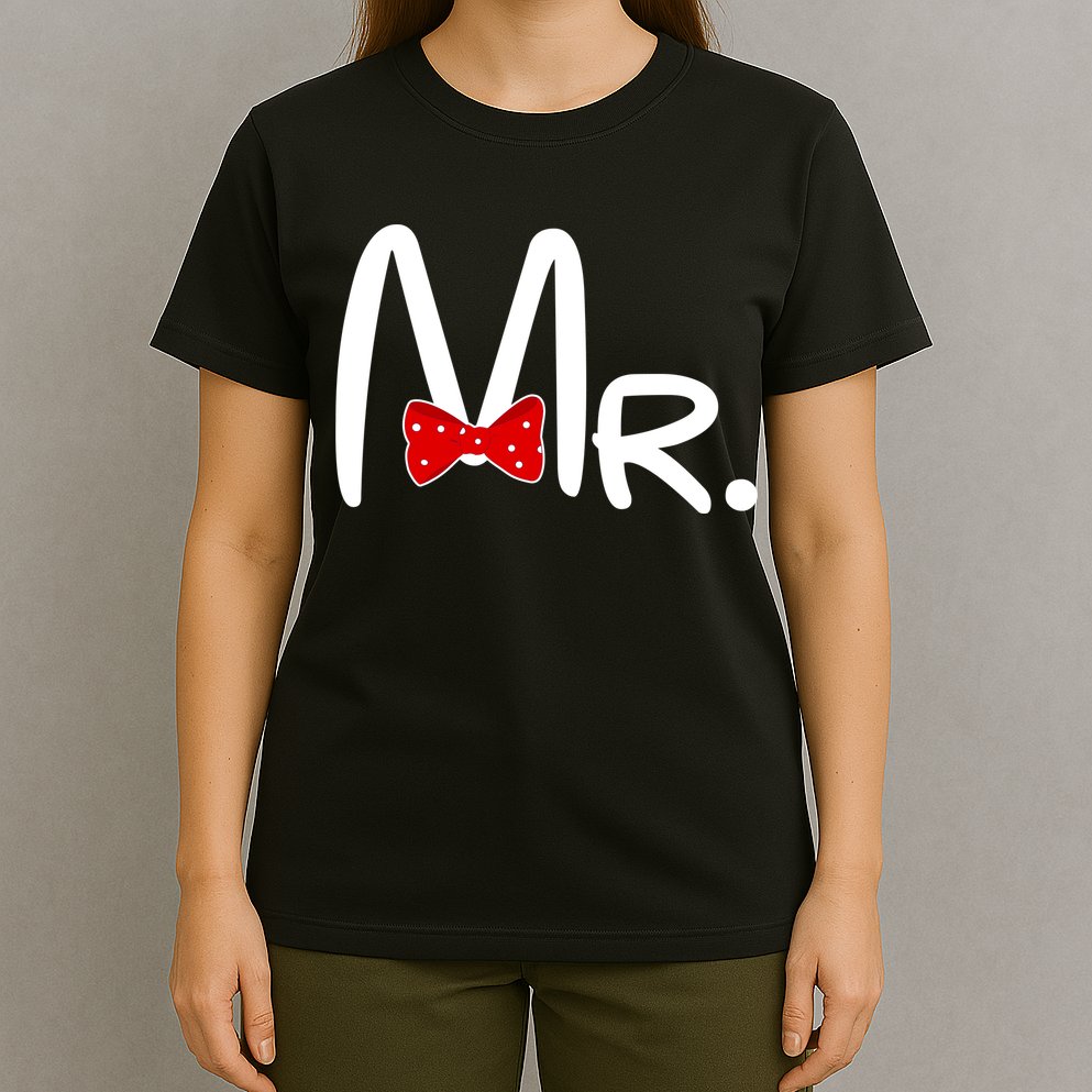 Mr. Bow Tie Cute Matching Couples T-Shirt