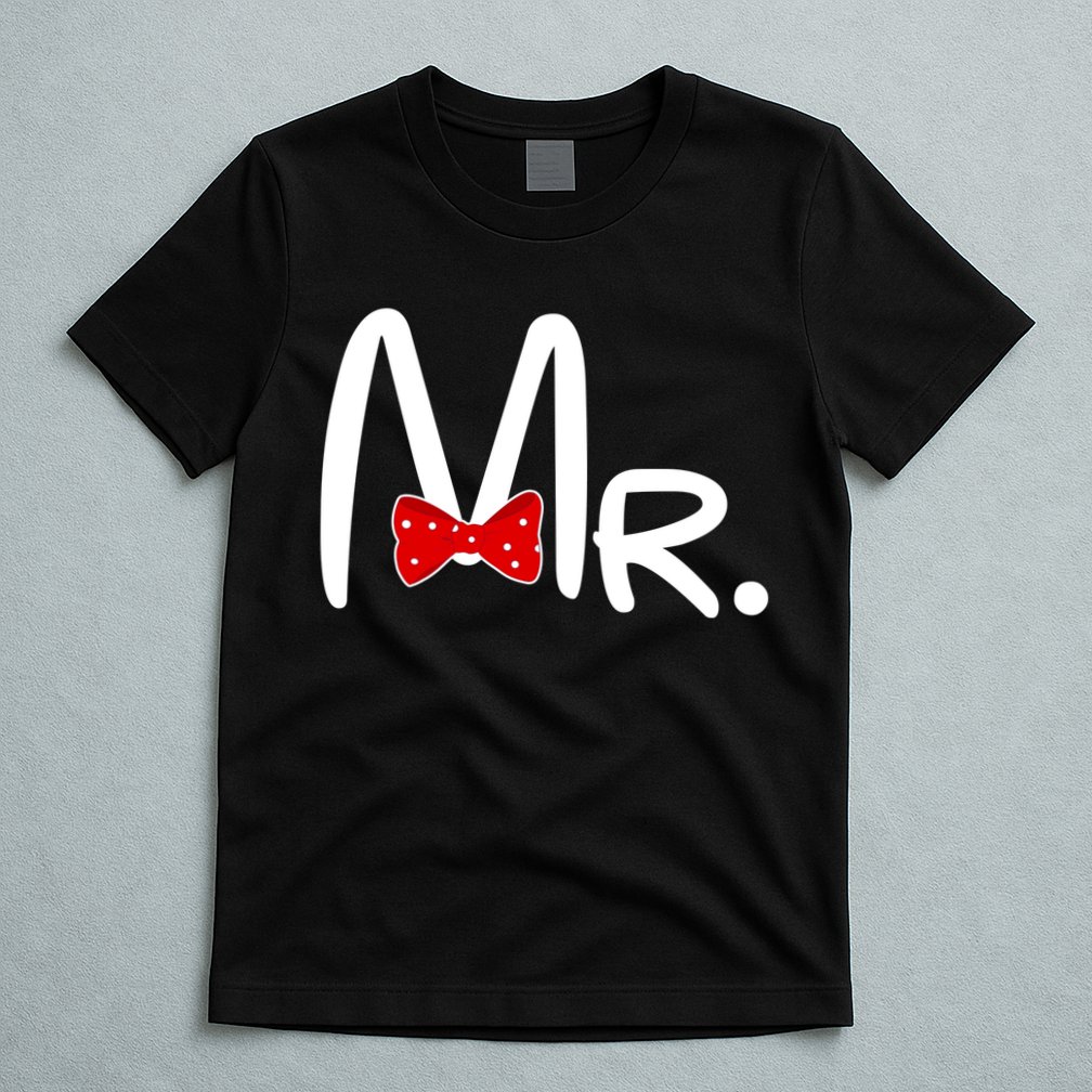 Mr. Bow Tie Cute Matching Couples T-Shirt