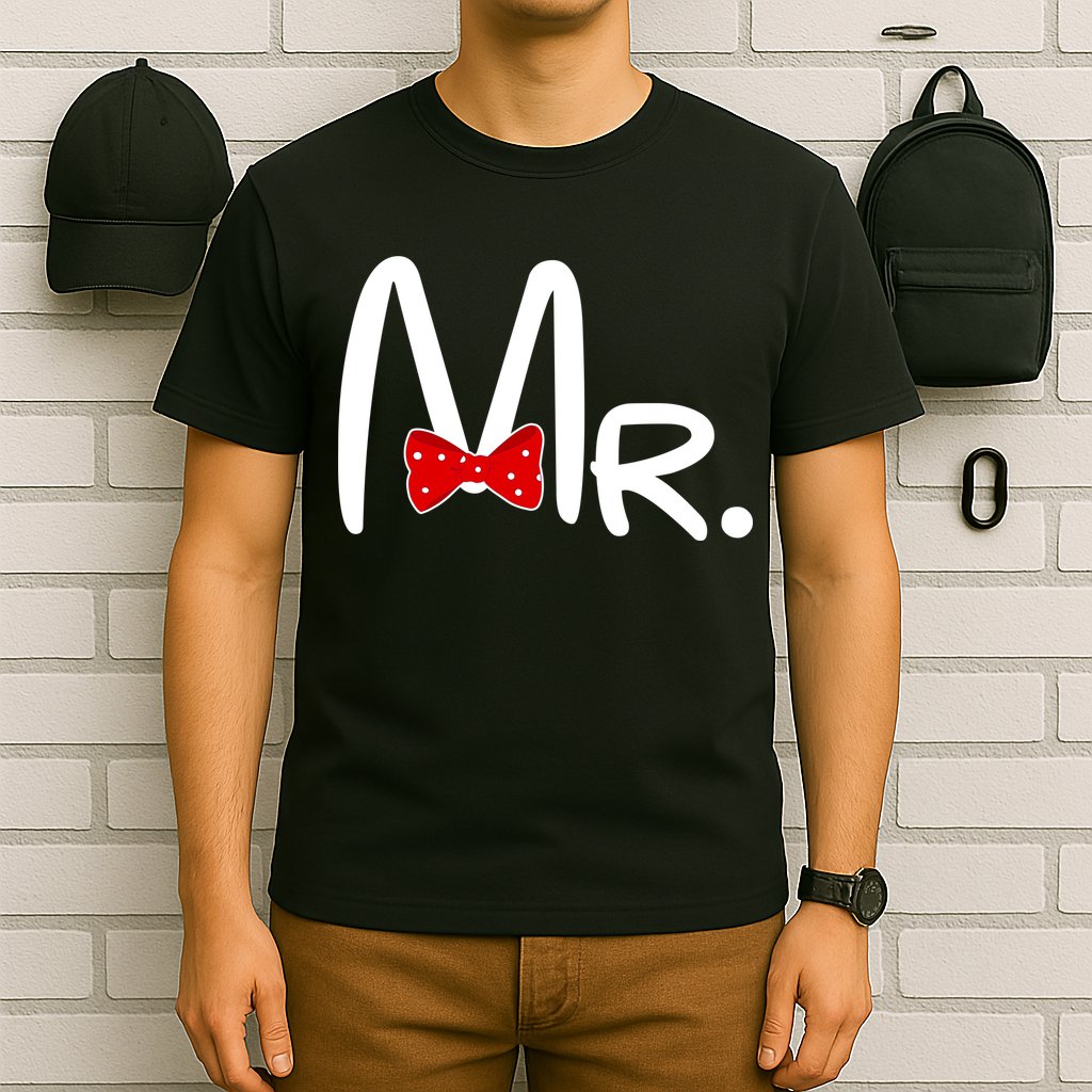 Mr. Bow Tie Cute Matching Couples T-Shirt