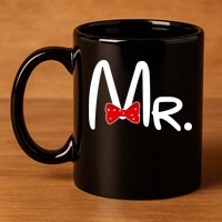Mr. Bow Tie Cute Matching Couples 11oz C Handle Ceramic Mug