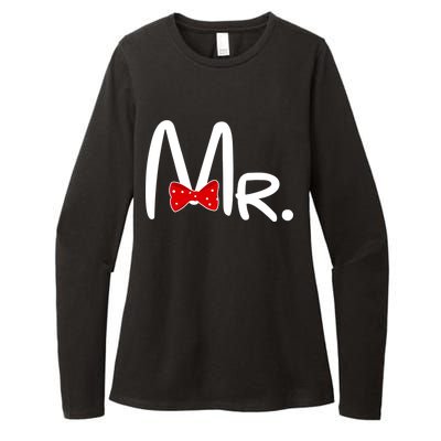 Mr. Bow Tie Cute Matching Couples Womens CVC Long Sleeve Shirt