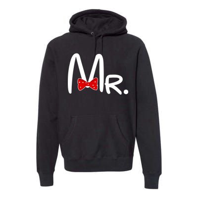 Mr. Bow Tie Cute Matching Couples Premium Hoodie