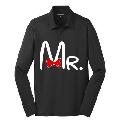 Mr. Bow Tie Cute Matching Couples Silk Touch Performance Long Sleeve Polo