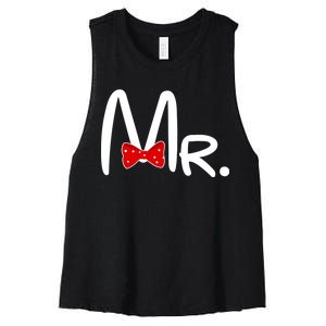 Mr. Bow Tie Cute Matching Couples Women's Racerback Cropped Tank