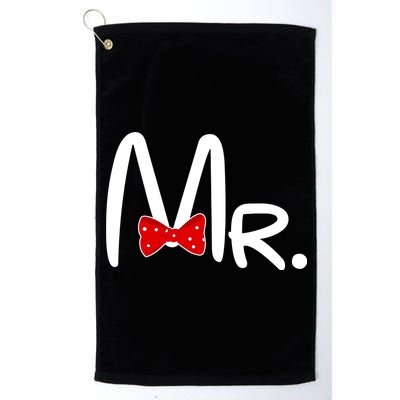 Mr. Bow Tie Cute Matching Couples Platinum Collection Golf Towel