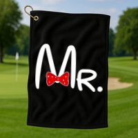 Mr. Bow Tie Cute Matching Couples Golf Towel