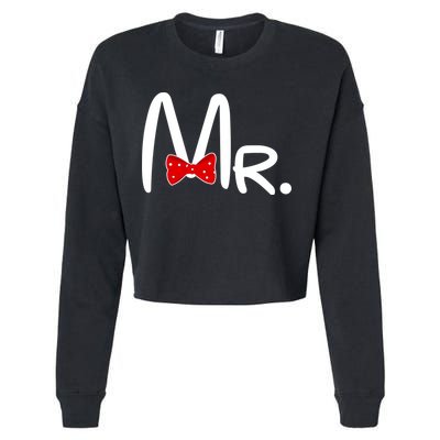Mr. Bow Tie Cute Matching Couples Cropped Pullover Crew