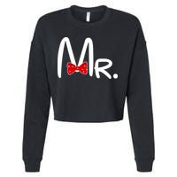 Mr. Bow Tie Cute Matching Couples Cropped Pullover Crew