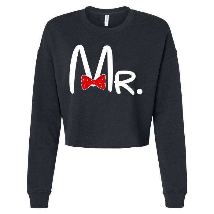 Mr. Bow Tie Cute Matching Couples Cropped Pullover Crew