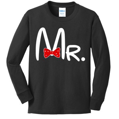 Mr. Bow Tie Cute Matching Couples Kids Long Sleeve Shirt