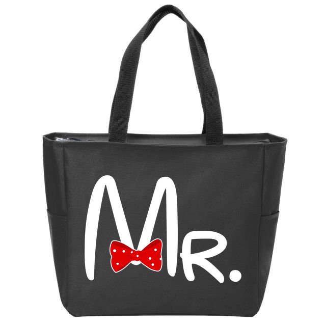 Mr. Bow Tie Cute Matching Couples Zip Tote Bag