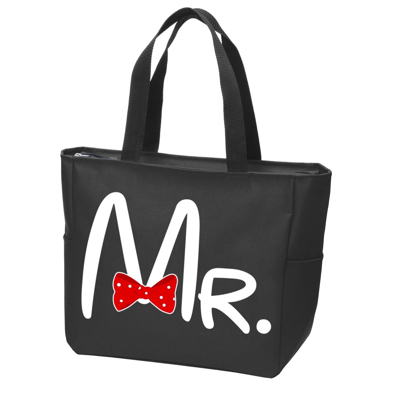 Mr. Bow Tie Cute Matching Couples Zip Tote Bag