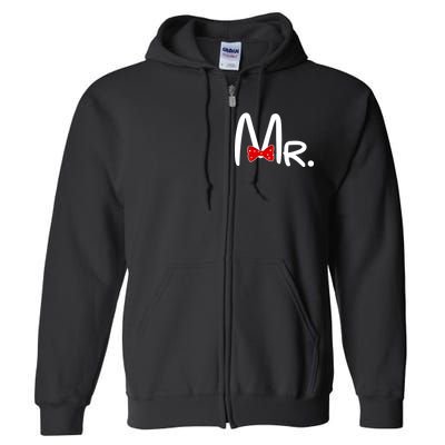 Mr. Bow Tie Cute Matching Couples Full Zip Hoodie