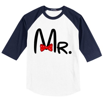 Mr. Bow Tie Cute Matching Couples Baseball Sleeve Shirt