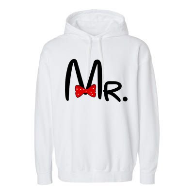 Mr. Bow Tie Cute Matching Couples Garment-Dyed Fleece Hoodie