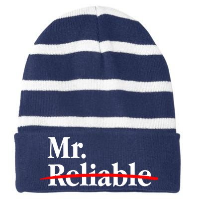 Mr. Unreliable Striped Beanie with Solid Band