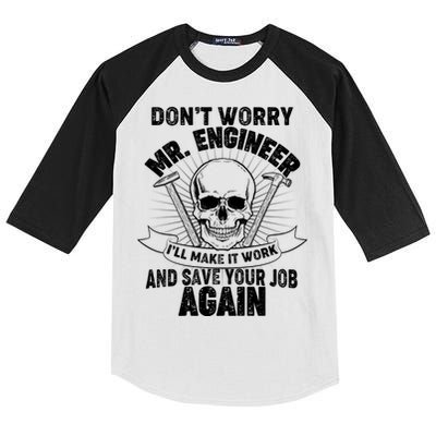 Mr Engineer I'll Make It Work And Save Your Job Kids Colorblock Raglan Jersey