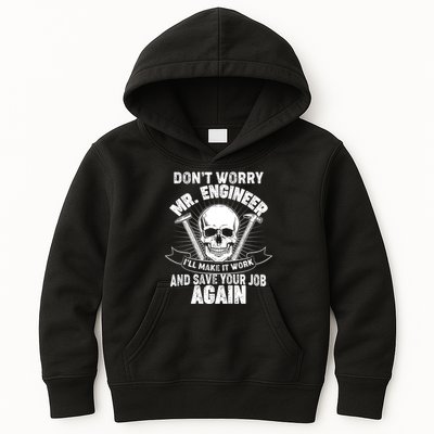 Mr Engineer I'll Make It Work And Save Your Job Kids Hoodie