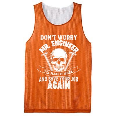 Mr Engineer I'll Make It Work And Save Your Job Mesh Reversible Basketball Jersey Tank