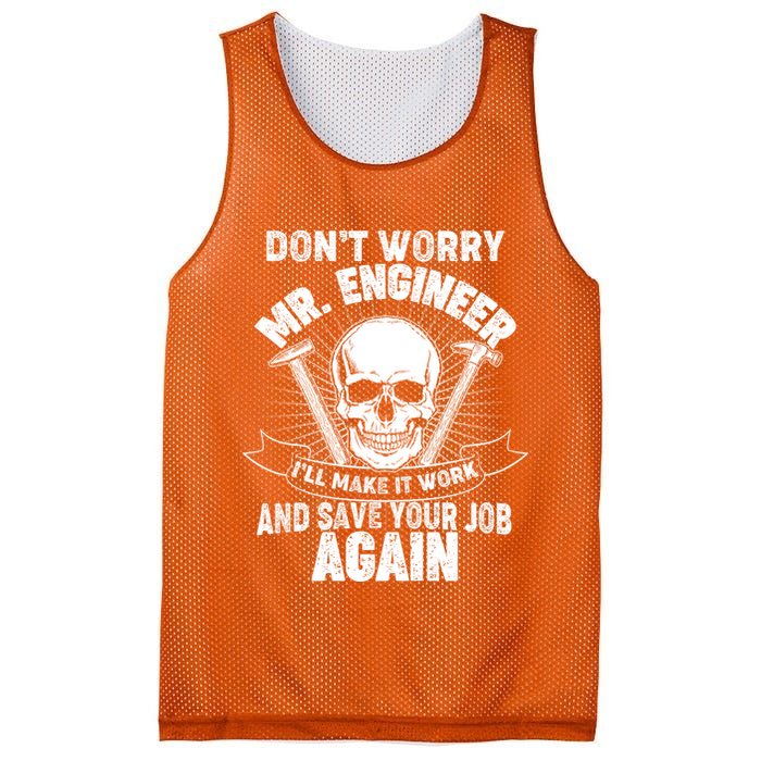 Mr Engineer I'll Make It Work And Save Your Job Mesh Reversible Basketball Jersey Tank