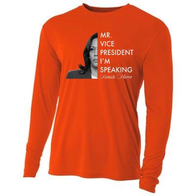 Mr Vice President I'm Speaking Kamala Harris Portrait Cooling Performance Long Sleeve Crew