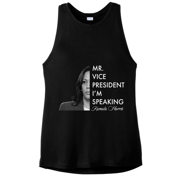 Mr Vice President I'm Speaking Kamala Harris Portrait Ladies PosiCharge Tri-Blend Wicking Tank