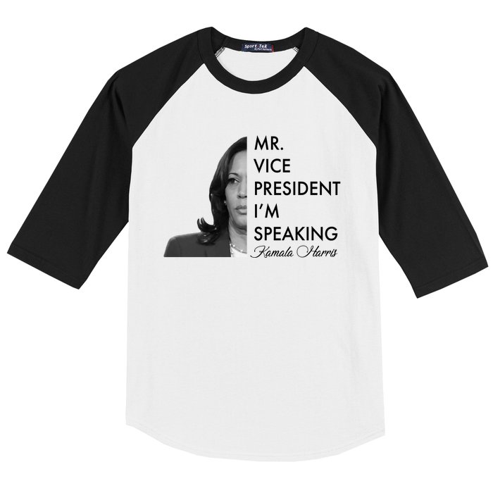 Mr Vice President I'm Speaking Kamala Harris Portrait Baseball Sleeve Shirt