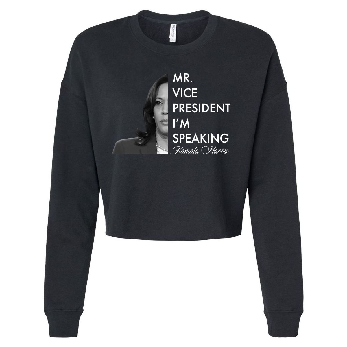 Mr Vice President I'm Speaking Kamala Harris Portrait Cropped Pullover Crew
