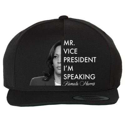 Mr Vice President I'm Speaking Kamala Harris Portrait Wool Snapback Cap