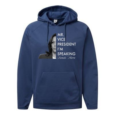 Mr Vice President I'm Speaking Kamala Harris Portrait Performance Fleece Hoodie