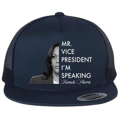 Mr Vice President I'm Speaking Kamala Harris Portrait Flat Bill Trucker Hat