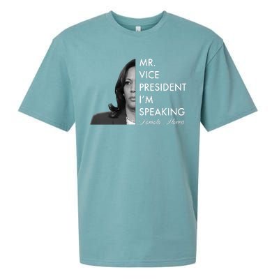 Mr Vice President I'm Speaking Kamala Harris Portrait Sueded Cloud Jersey T-Shirt