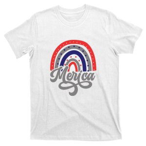 Merica Rainbow 4th Of July Patriotic Funny T-Shirt