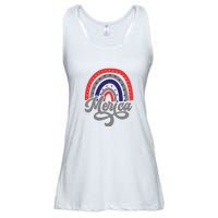 Merica Rainbow 4th Of July Patriotic Funny Ladies Essential Flowy Tank