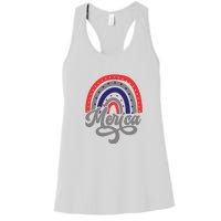 Merica Rainbow 4th Of July Patriotic Funny Women's Racerback Tank