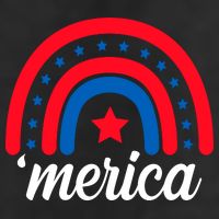 Merica Rainbow 4th Of July Celebration 7 Panel Mesh Trucker Snapback Hat
