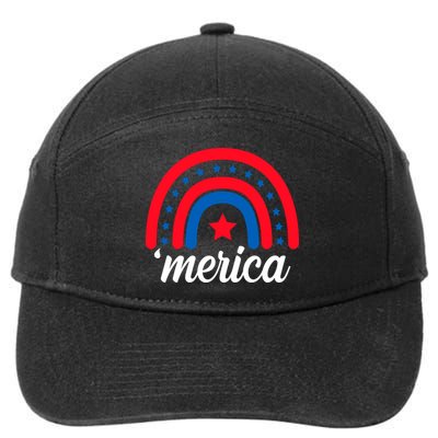 Merica Rainbow 4th Of July Celebration 7-Panel Snapback Hat