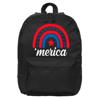 Merica Rainbow 4th Of July Celebration 16 in Basic Backpack