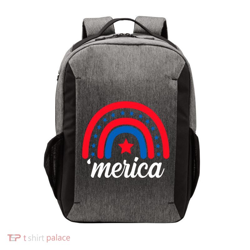 Merica Rainbow 4th Of July Celebration Vector Backpack