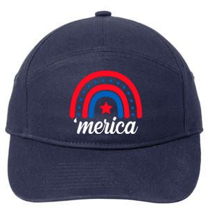 Merica Rainbow 4th Of July Celebration 7-Panel Snapback Hat