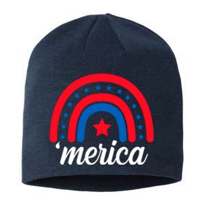 Merica Rainbow 4th Of July Celebration Sustainable Beanie