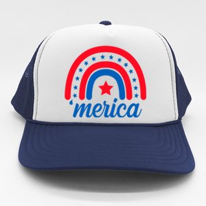 Merica Rainbow 4th Of July Celebration Trucker Hat