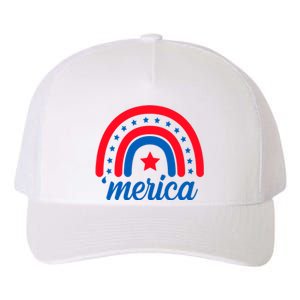 Merica Rainbow 4th Of July Celebration Yupoong Adult 5-Panel Trucker Hat