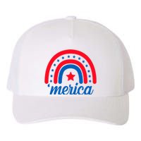 Merica Rainbow 4th Of July Celebration Yupoong Adult 5-Panel Trucker Hat