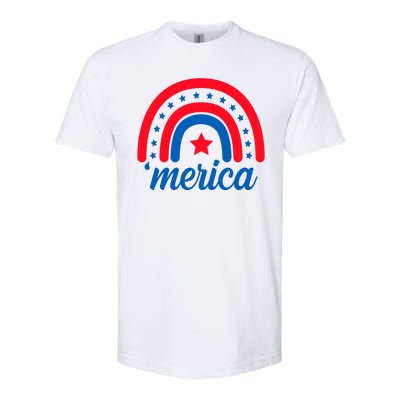 Merica Rainbow 4th Of July Celebration Softstyle® CVC T-Shirt