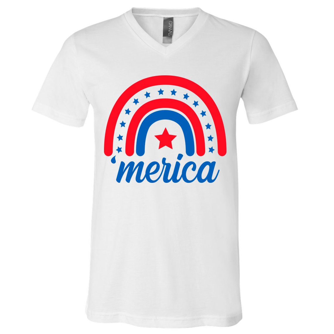 Merica Rainbow 4th Of July Celebration V-Neck T-Shirt