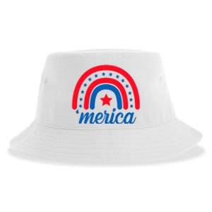 Merica Rainbow 4th Of July Celebration Sustainable Bucket Hat